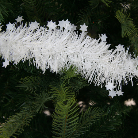 3x Winter witte sterren kerstslingers 10 x 270 cm kerstboom