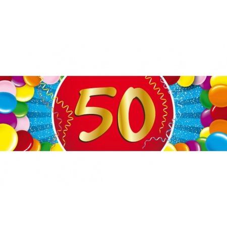 Feestartikelen 50 jaar ballonnen 16x + sticker