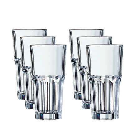 6x Longdrink glasses transparant 310 ml Granity
