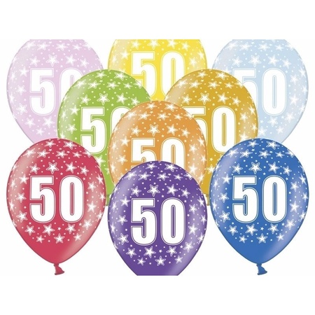 6x Stars balloons 50 theme
