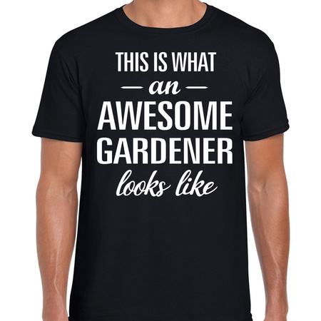 Awesome gardener / hovenier cadeau t-shirt zwart heren