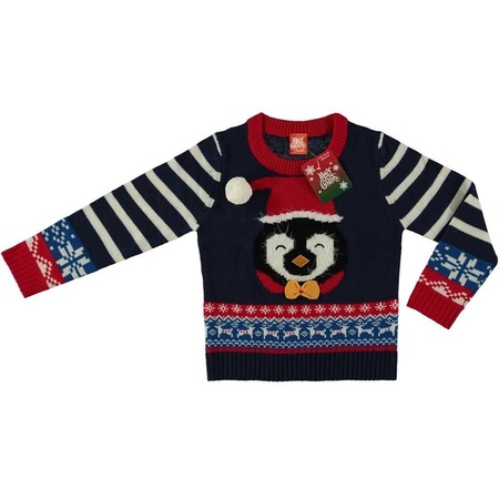 Kerst sweaters pinguin voor kinderen