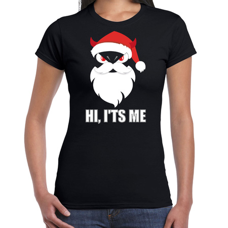 Devil Santa Kerstshirt / Kerst outfit Hi its me zwart voor dames