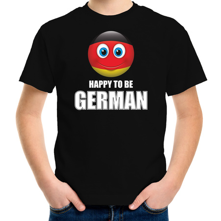 Happy to be German Emoticon t-shirt black for kids