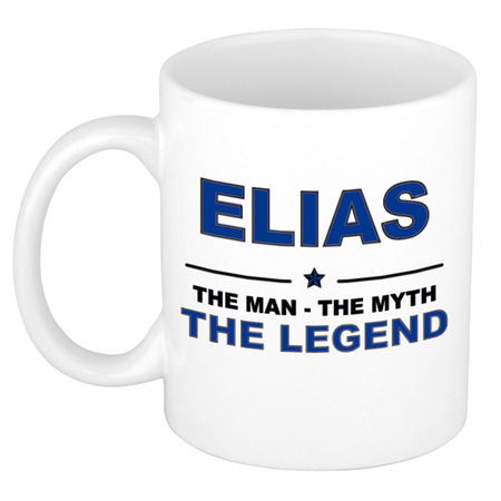 Elias The man, The myth the legend pensioen cadeau mok/beker 300 ml