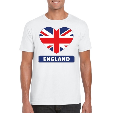 England heart flag t-shirt white men