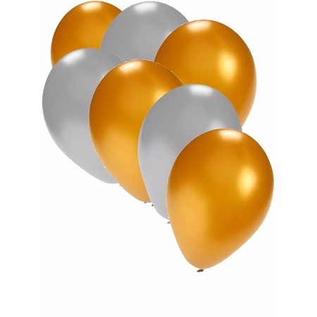 Goud/zilver thema feest ballonnen 100x