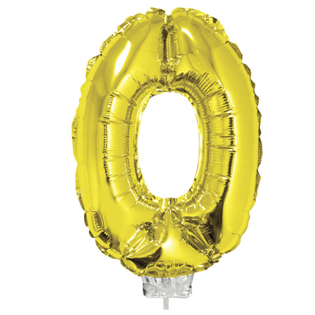 Opblaas Ballonnen - 2025 - goud - op stokje - 41 cm