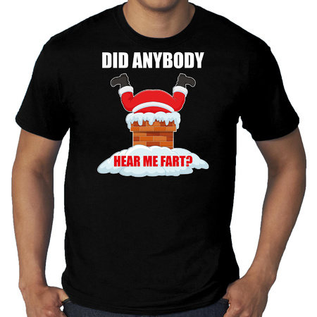 Plus size fun Christmas t-shirt Did anybody hear my fart black for men