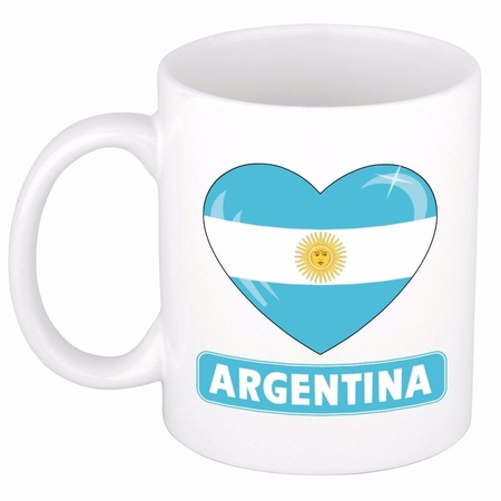 Argentijnse vlag hartje koffiemok 300 ml