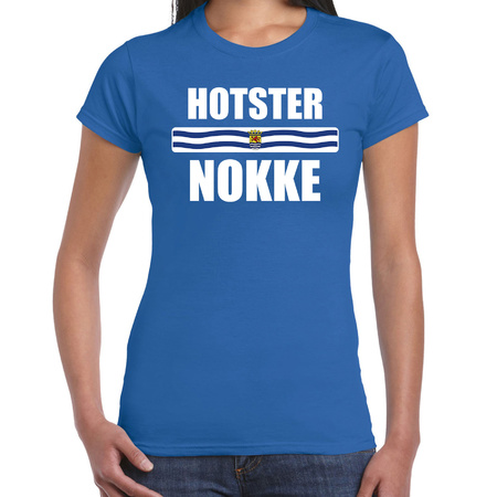Hotsternokke with flag Zeeland t-shirts blue for women