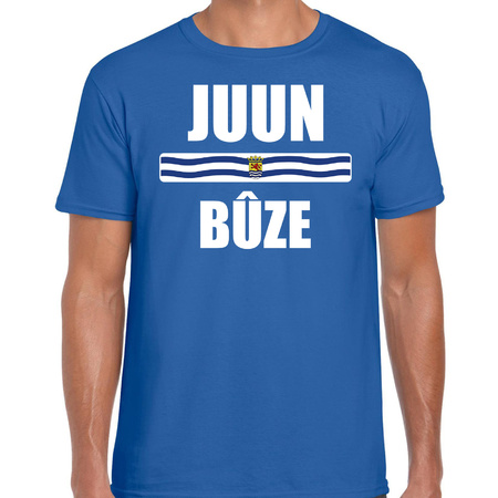 Juun buze met vlag Zeeland t-shirts Zeeuws dialect blauw voor heren