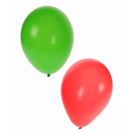 Kerstviering versiering ballonnen rood/groen 30 stuks