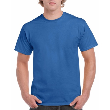 Unisex katoenen shirt kobaltblauw voor volwassenen