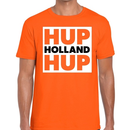 Holland supporter t-shirt Hup Holland Hup orange for men