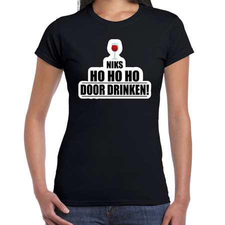 Christmas t-shirt Niks ho ho ho black for women