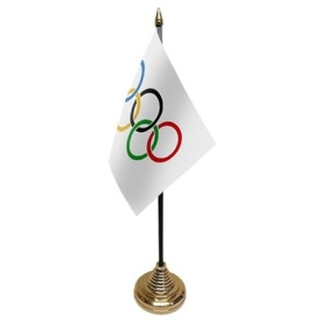 Olympic table flag 10 x 15 cm with base
