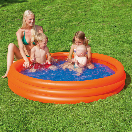 Oranje opblaasbaar zwembad baby badje 100 x 23 cm speelgoed