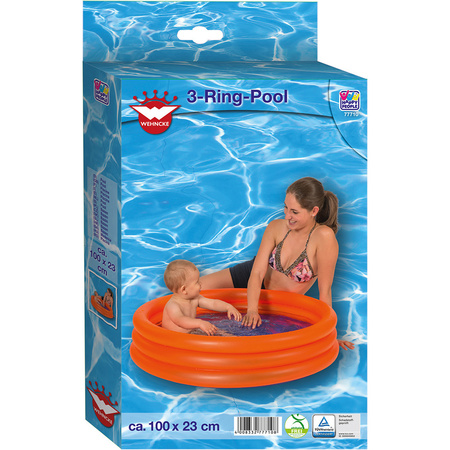 Oranje opblaasbaar zwembad baby badje 100 x 23 cm speelgoed