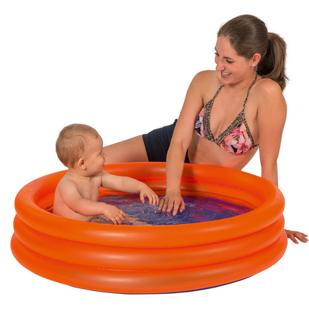 Orange inflatable swimming pool baby bath 100 x 23 cm toys