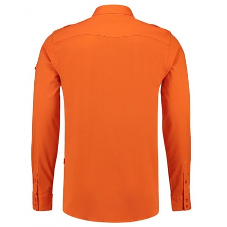 Oranje stretch overhemd voor heren
