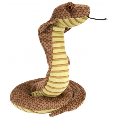 Cobra knuffel met kraalogen 30 cm
