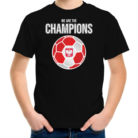 Poland supporter t-shirt we are the champions black for children