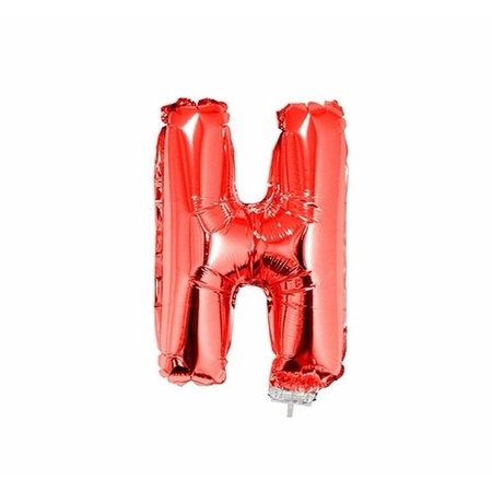 Rode opblaas letter ballon H folie balloon 41 cm