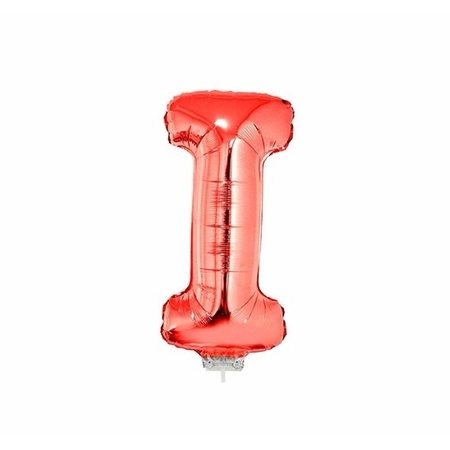 Rode opblaas letter ballon I folie balloon 41 cm