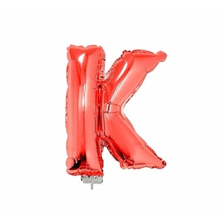 Rode opblaas letter ballon K folie balloon 41 cm