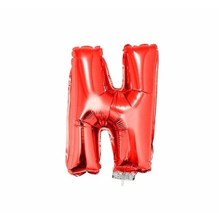 Rode opblaas letter ballon N folie balloon 41 cm