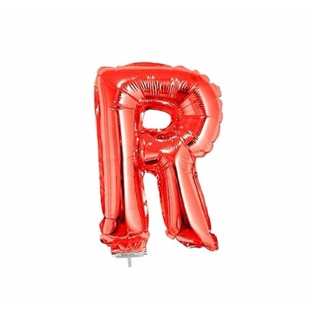 Rode opblaas letter ballon R folie balloon 41 cm