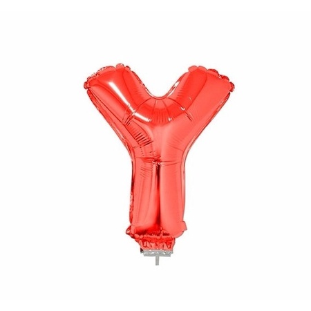 Rode opblaas letter ballon Y folie balloon 41 cm
