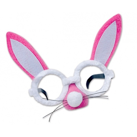 Roze ronde bunny bril met snuit en oren