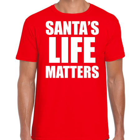 Santas life matters Christmas t-shirt red for men
