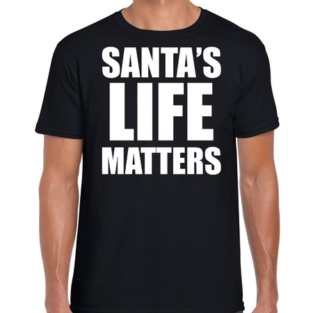 Santas life matters Kerst t-shirt / Kerst outfit zwart voor heren