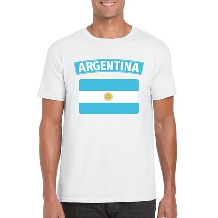 Argentijnse vlag shirt wit heren