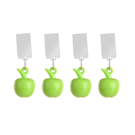 Tafelkleedgewichten appels - 4x - groen - kunststof - voor tafelkleden en tafelzeilen