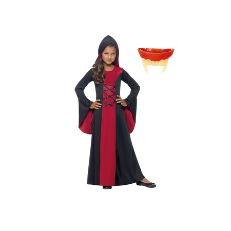 Vampire robe and teeth for girls size M