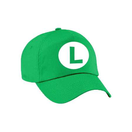 Dress up cap / carnaval cap Luigi green for adults