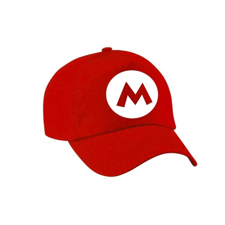 Dress up cap / carnaval cap Mario red for kids