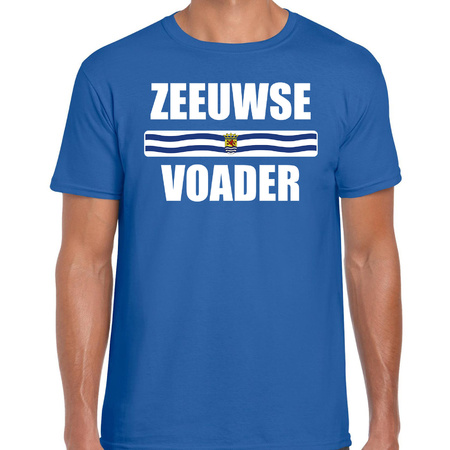 Zeeuwse voader met vlag Zeeland t-shirts Zeeuws dialect blauw voor heren