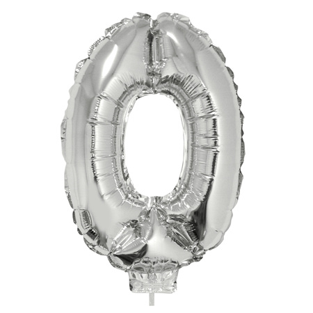 10 jaar leeftijd feestartikelen/versiering cijfer ballonnen op stokje van 41 cm