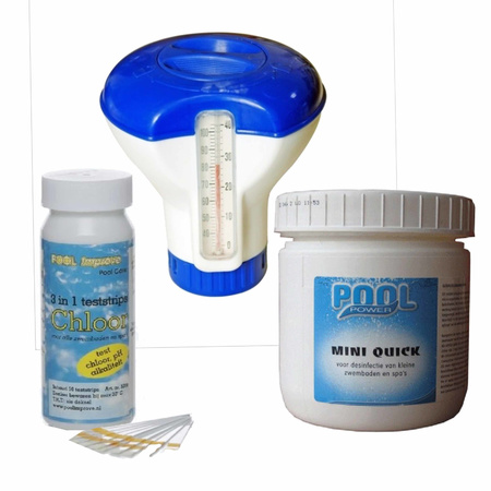 Pool chlorine maintenance start-up kit for small to medium sized pools